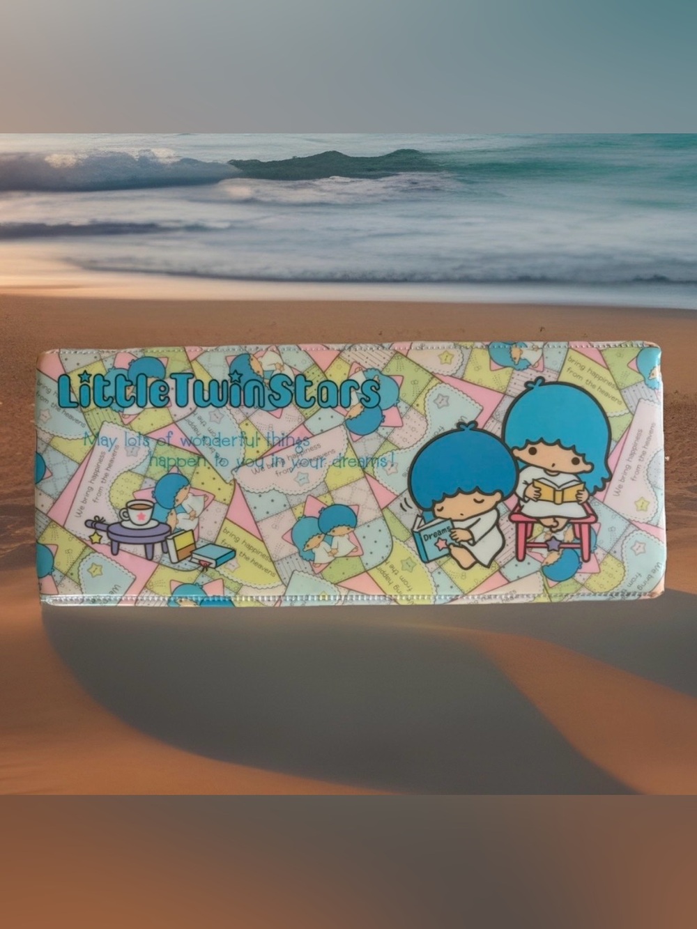 1976 Sanrio Little Twin Stars Blue Pink Pastel Pencil Case